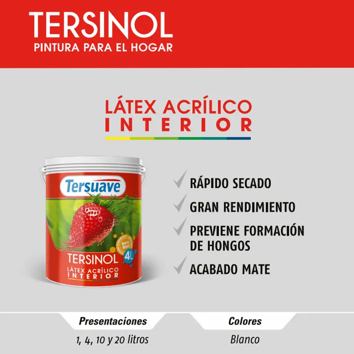 LATEX ACRILICO BLANCO 10 LTS mate - Miniatura 3