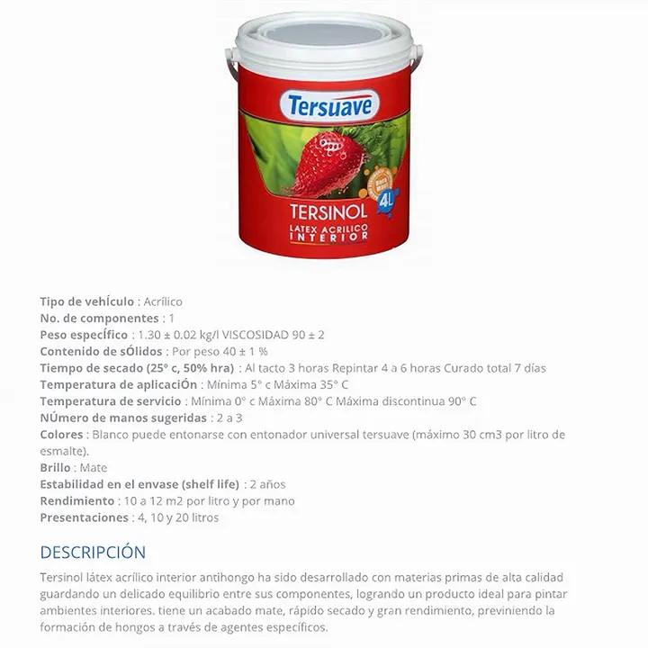 LATEX ACRILICO BLANCO 20 LTS mate - Miniatura 2