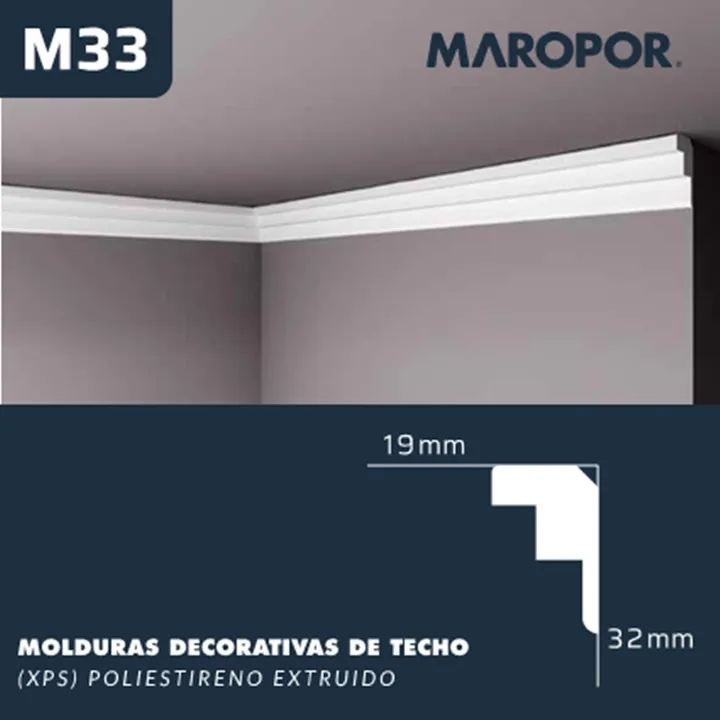 MOLDURA EPS M33 19 x 32 x 2 Mts