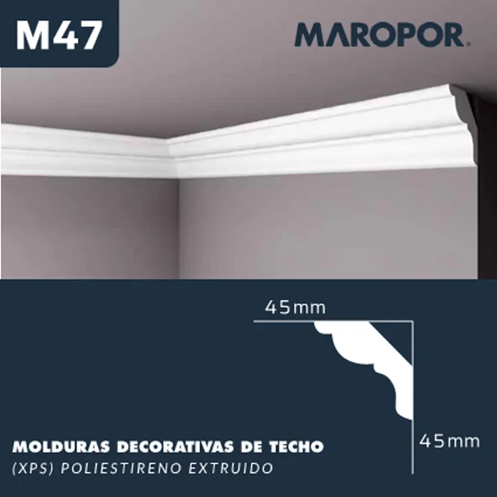 MOLDURA EPS M47 45 x 45 x 2 Mts - Miniatura 2